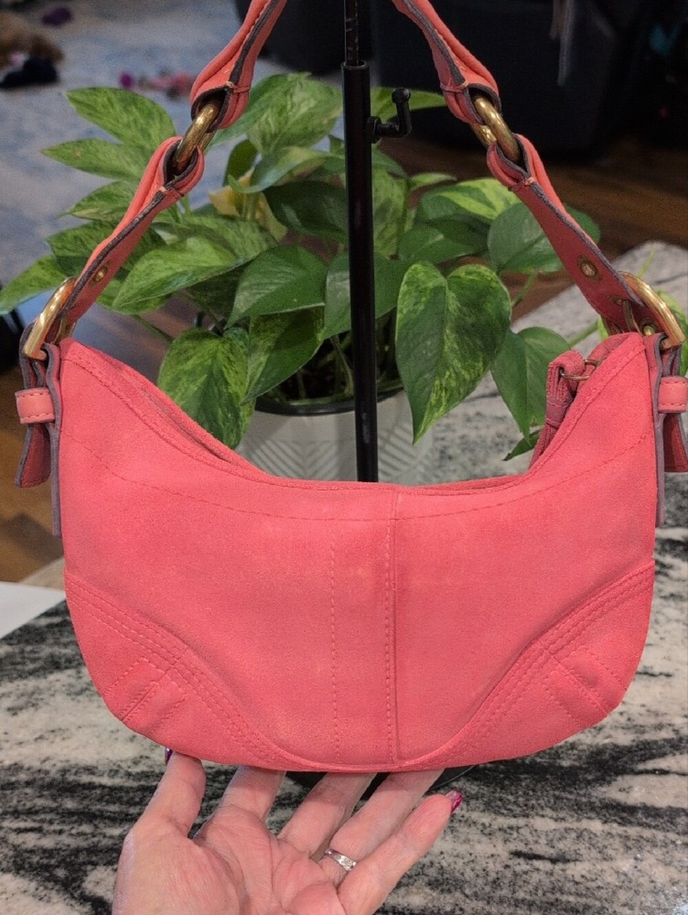 Coach Mini Soho Suede Hobo Shoulder Bag - VINTAGE - Picture 2 of 9